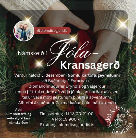 Námskeið í jólakransagerð á Eyrarbakka 3.12.2025 kl 18:00